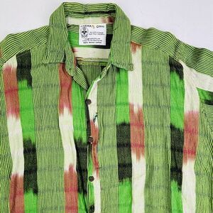 Freak N' Chic Woven Cotton Shirt‎ Button Up Colorful Stash Pocket Men's XL EUC